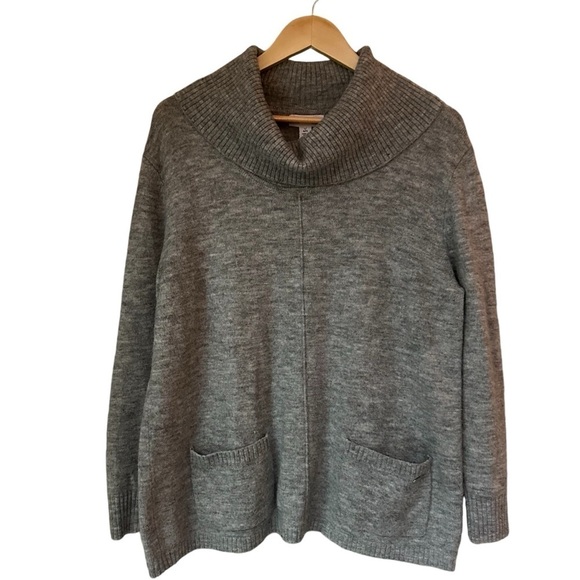 Calvin Klein Gray Cowl Neck Sweater, Large - Picture 1 of 9